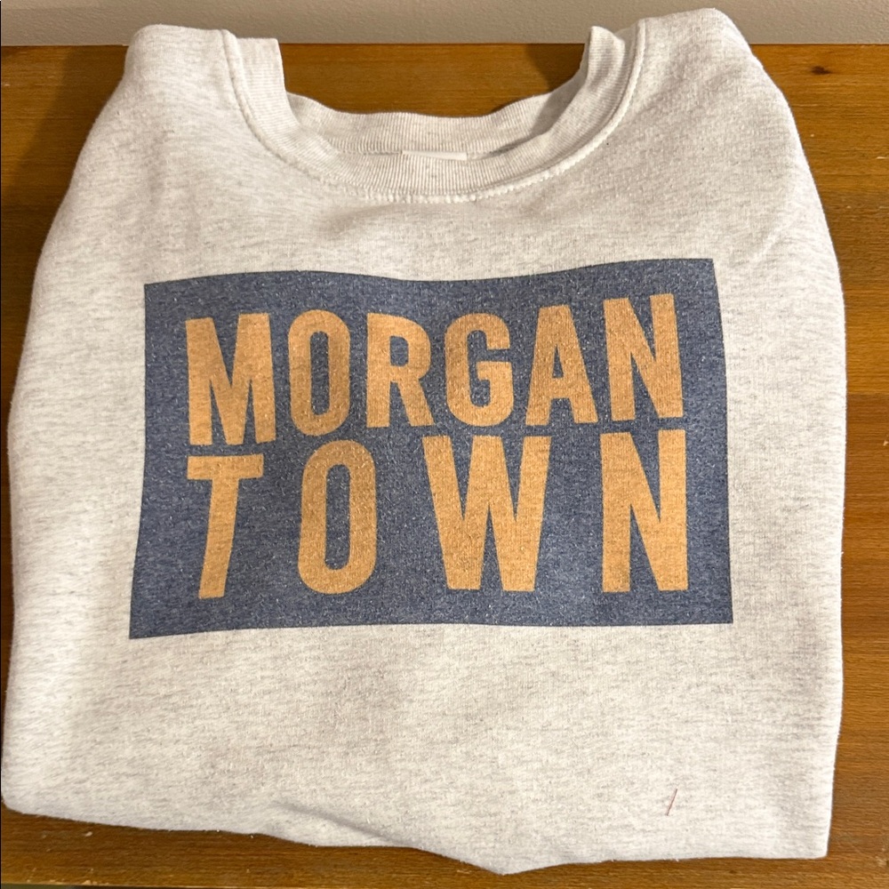 MORGANTOWN Graphic Sweatshirt - Gray with Navy & Gold Print